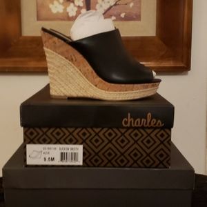 Charles by Charles David Azie Black Wedge Sandal